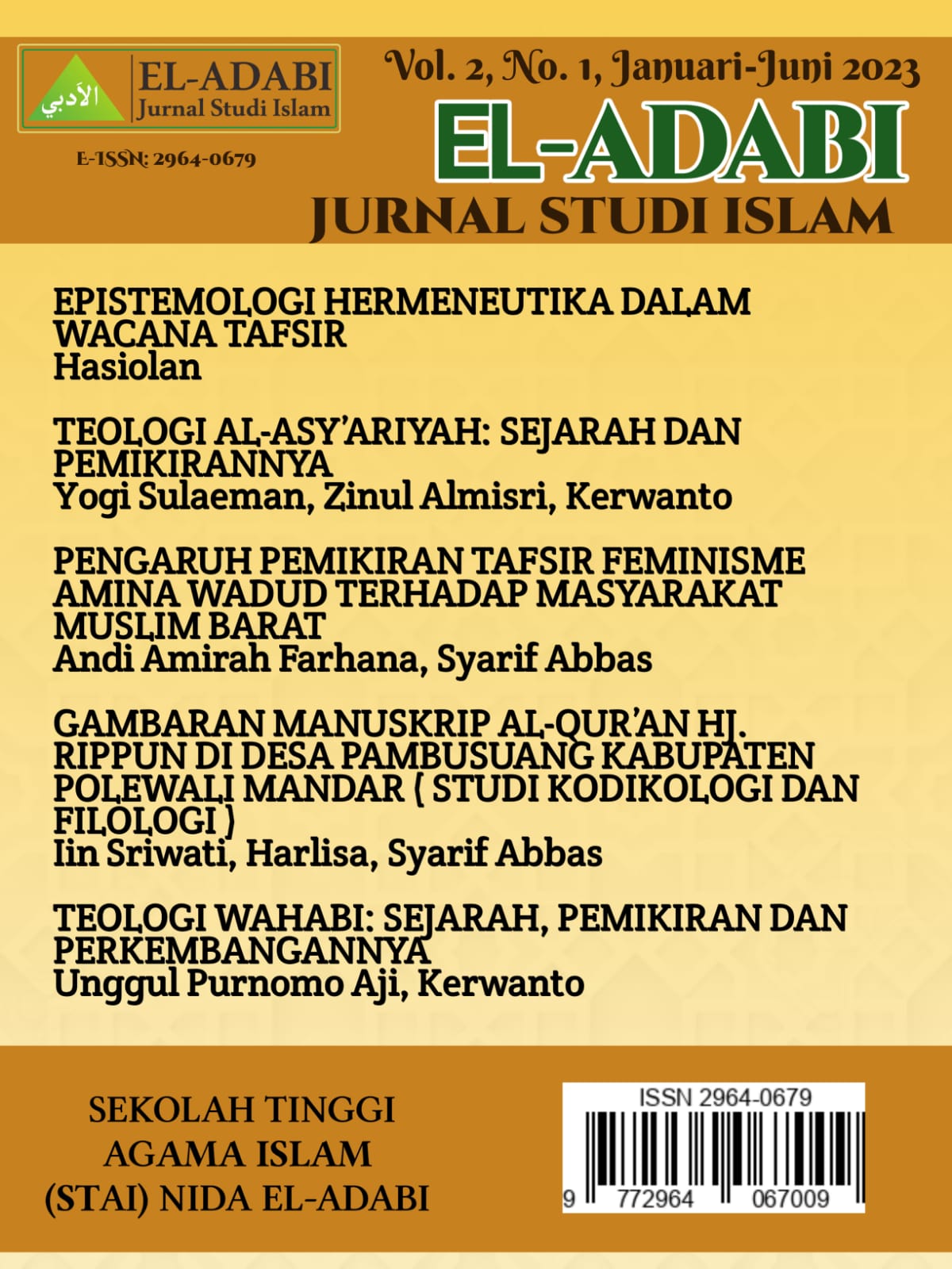 TEOLOGI WAHABI: SEJARAH, PEMIKIRAN DAN PERKEMBANGANNYA